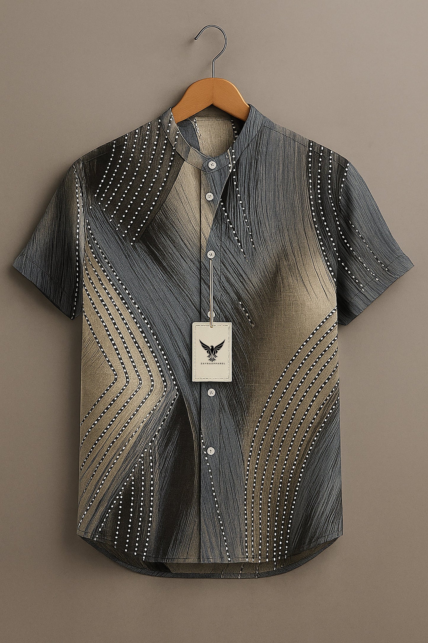 Gradient Stripes Art Print Casual 100% Cotton Shirt