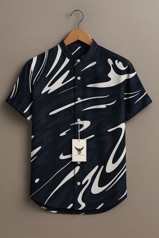 Geometric Repeat Pattern Printed Casual 100% Cotton Shirt